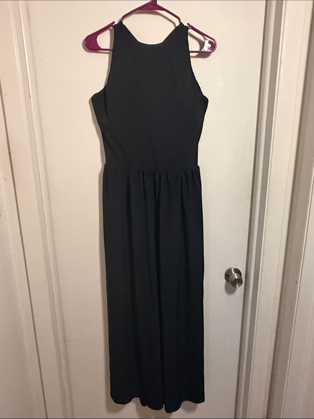 HALARA Black Sleeveless Maxi Dress CRISSCROSS BACK LARGE